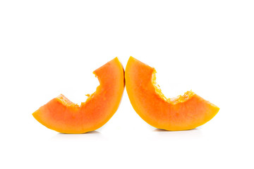 Fototapeta na wymiar whole papaya fruits on white background