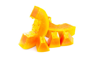 whole papaya fruits on white background