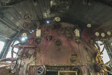 Details of an old steam locomotive
