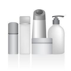 close up of beauty hygiene container on white background with cl