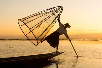 Gordijnen Birmania fishermen © FPWing
