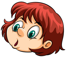 A head of a young woman