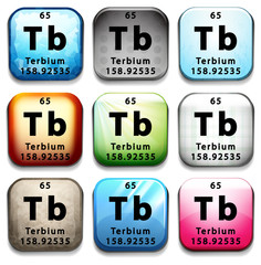 An icon with the chemical element Terbium