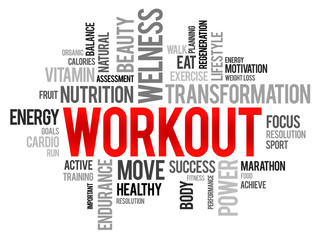 WORKOUT word cloud, fitness, health concept