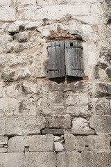 Old cracked wooden window