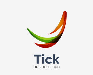 Modern tick abstract wave logo design
