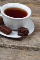 Cup of tea and chocolates