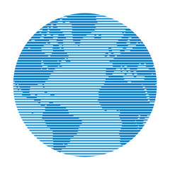 Globe world map - abstract lines illustration concept