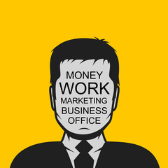 Male profile avatar with business text