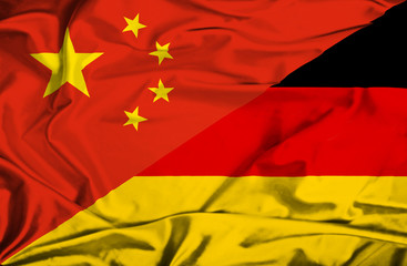 Waving flag of Germany and China