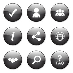 Web Internet Black Vector Button Icon Design Set 2