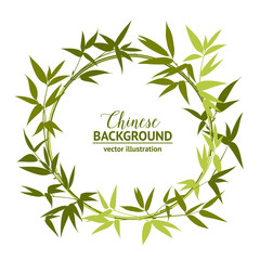 Fototapeta premium Green bamboo wreath.