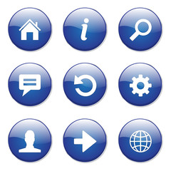 Web Internet Blue Vector Button Icon Design Set