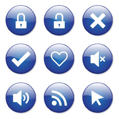 SEO Internet Sign Blue Vector Button Icon Design Set 4