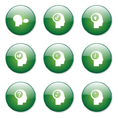Think Web Internet Green Vector Button Icon Design Set