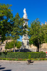 Cathedral Square in the city of Seville, Spain