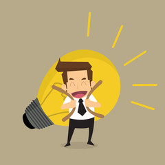 Businessman carry idea