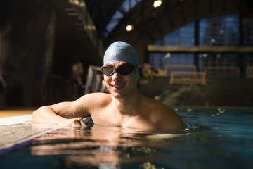 Male swimmer  at the swimming pool.