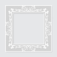 carved vintage frame made of paper for picture or photo