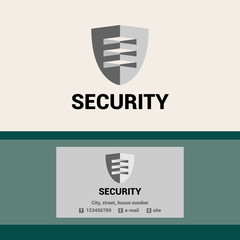 Editable template logo and business card for security