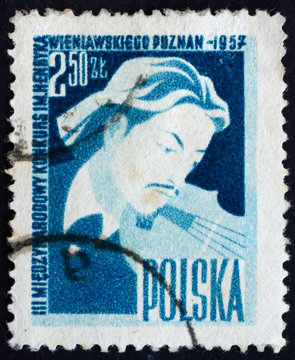 Postage stamp Poland 1957 Henryk Wieniawski, Polish Violinist