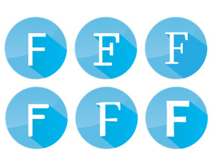Obraz premium Letter F and long shadow