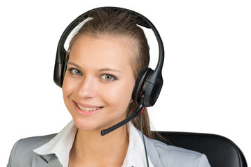Businesswoman in headset