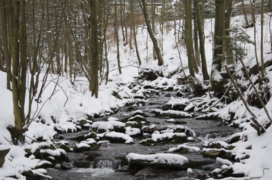 Small river in winter