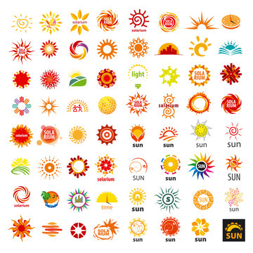 big set of vector logos sun
