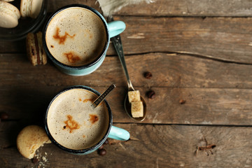 Tasty cappuccino on table