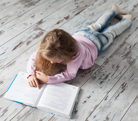 Child reading book