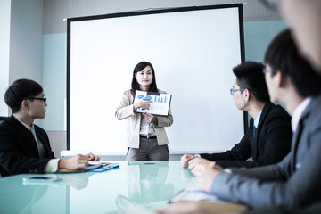 Successful business meeting with a group of people at the office