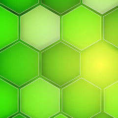 Abstract green background hexagon. Vector illustration