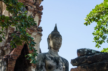 Obraz premium Statua di Buddha Wat Mahathat Ayutthaya Thailand