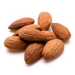 Obraz na płótnie Canvas almond nuts isolated on white background close up