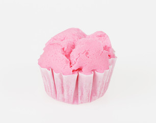 chinese new year cake, steamed sponge cake on white background,