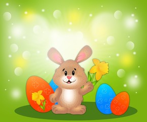 Easter Rabbit with eggs