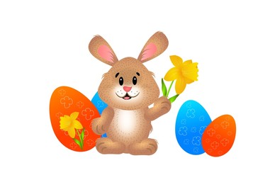 Easter Rabbit with eggs
