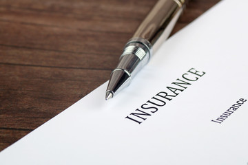 insurance  form on the desk in the office