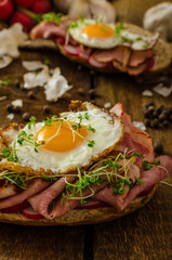 Smoked ham sandwich, rustic bread
