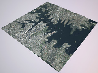 Sydney città, vista satellitare, mappa. Australia