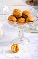 Sweet pastry balls with caramel filling