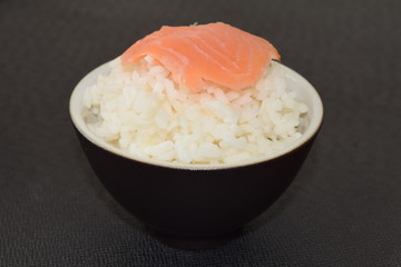 Sushi with salmon.