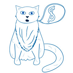 Fat cat - vector ilustration
