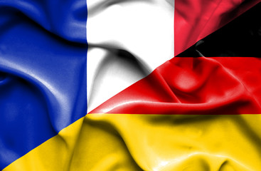Waving flag of Germany and France