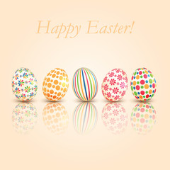 Fototapeta na wymiar Set of colorful Easter eggs
