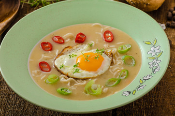 Hhomemade potato, bulls-eye fried egg