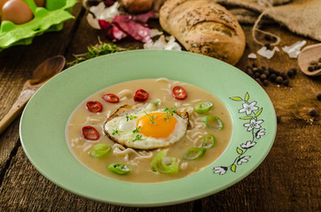 Hhomemade potato, bulls-eye fried egg