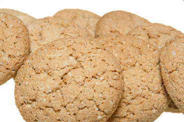 some oatmeal cookies isolated on white background