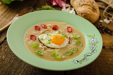 Hhomemade potato, bulls-eye fried egg